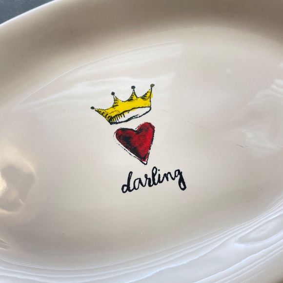 Rae Dunn Snack Plates Heart Crown Valentines - Picture 3 of 6